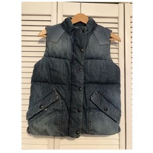 Gap Denim Puffer Vest women xs